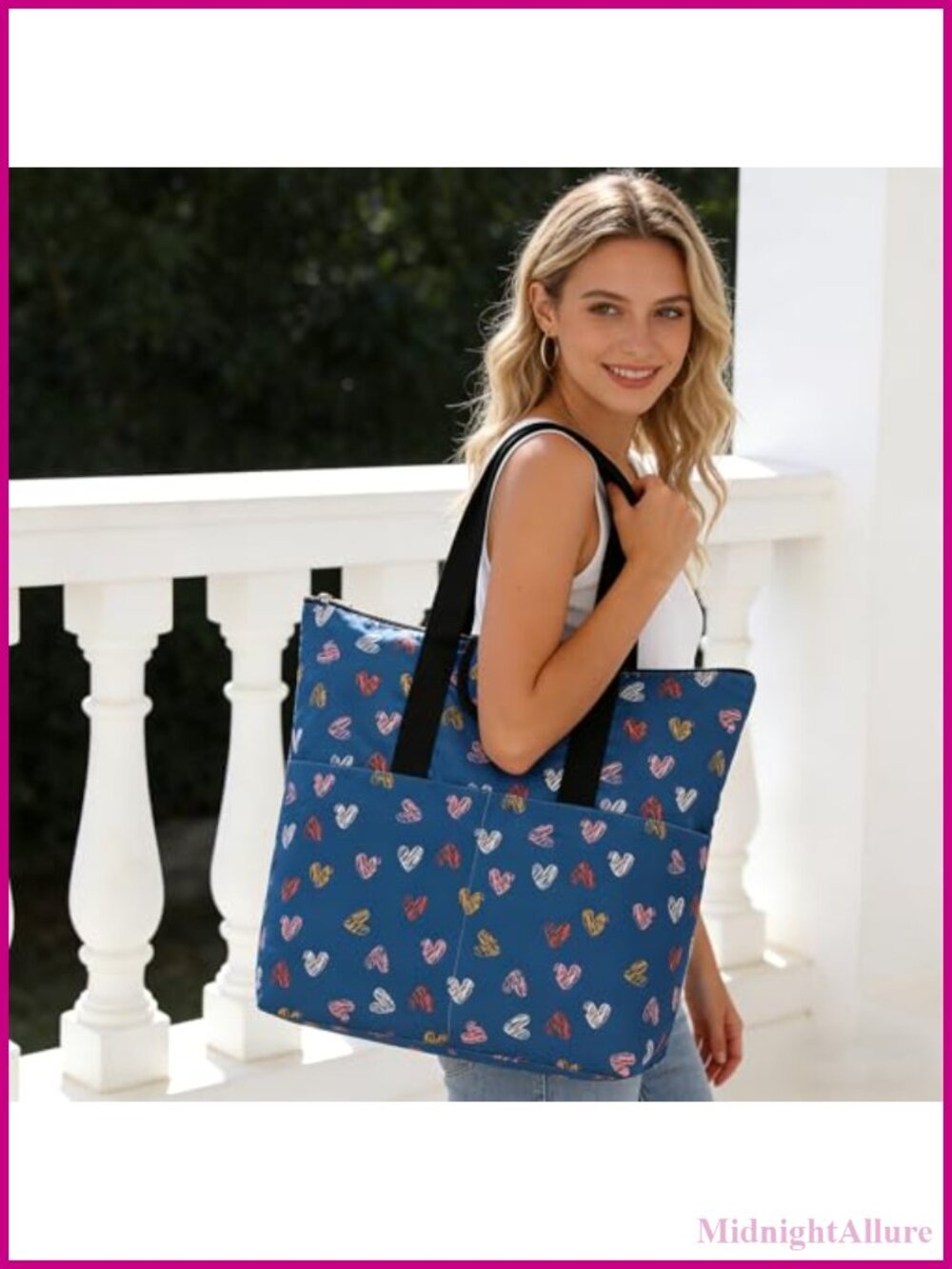 Large Waterproof Tote Bag for Women Extra Wide Foldable Travel Beach Weekender